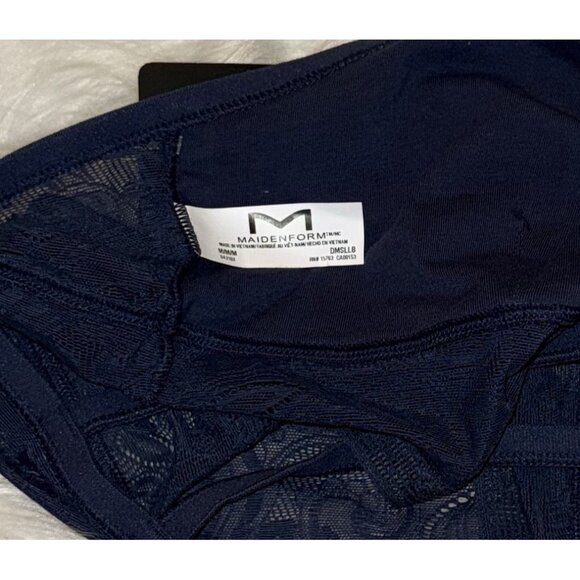 Maidenform Stretch Lace Longline Bralette Bra Wire Free M Medium Blue DMSLLB New - Picture 5 of 5